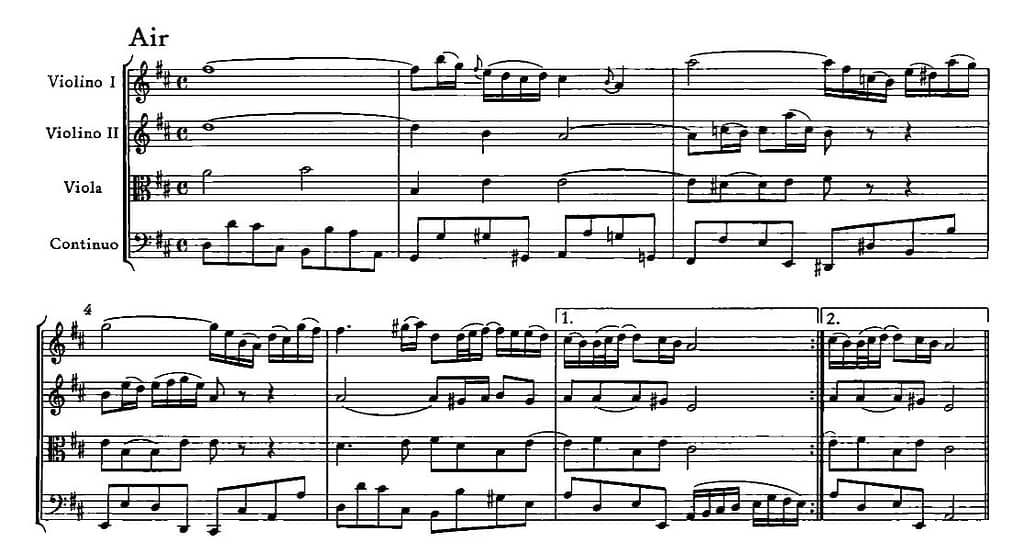 Aria in re maggiore Bach 