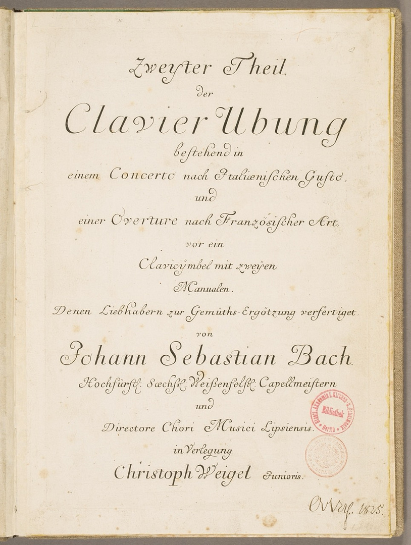 Frontespizio II Parte del Clavier-Übung (1735)