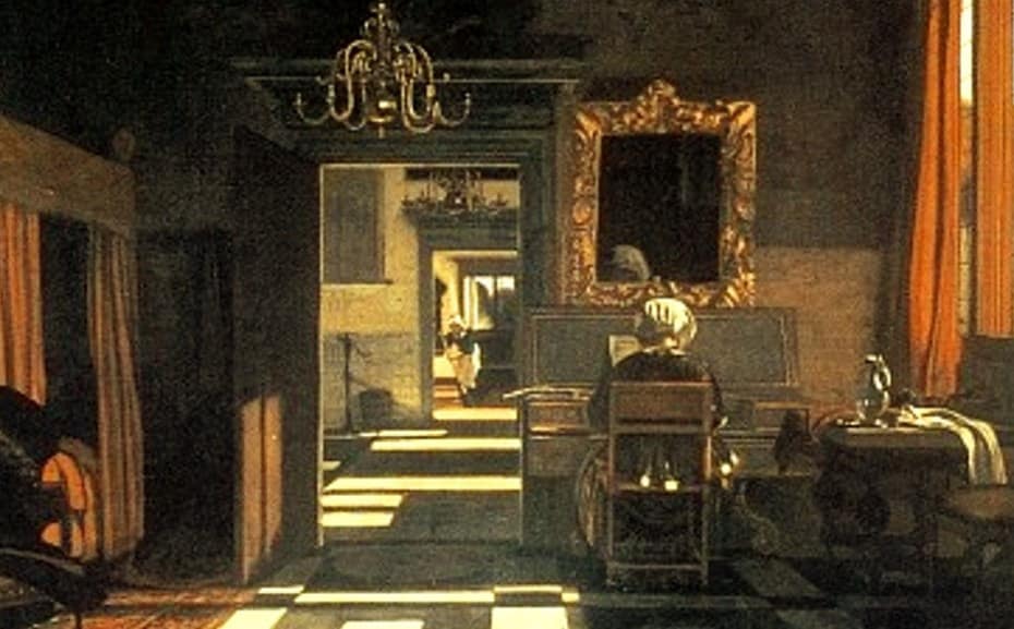 Emanuel de Witte Interno con donna alla spinetta