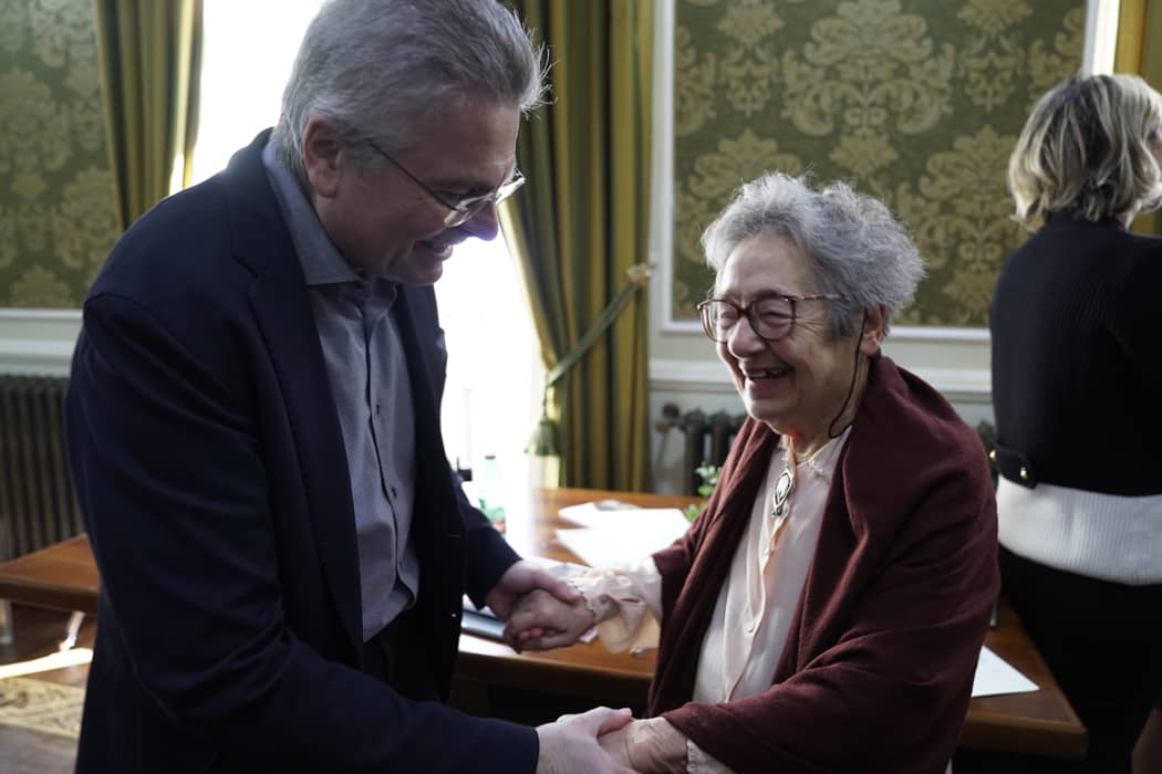 Emilia Fadini ringrazia Massimo Salcito