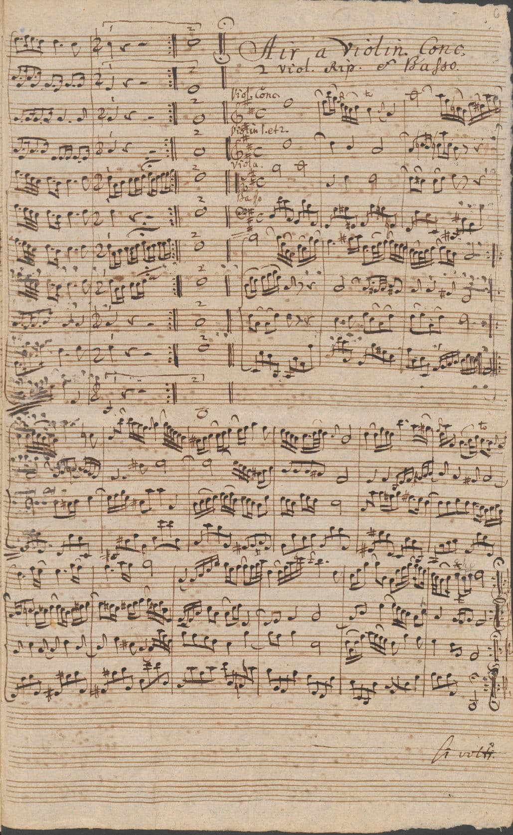 Aria sulla quarta corda manoscritto.
manoscritto. Berlino, StaatsbibliothekPreußischerKulturbesitz, D-B Mus.ms.Bach P 1055