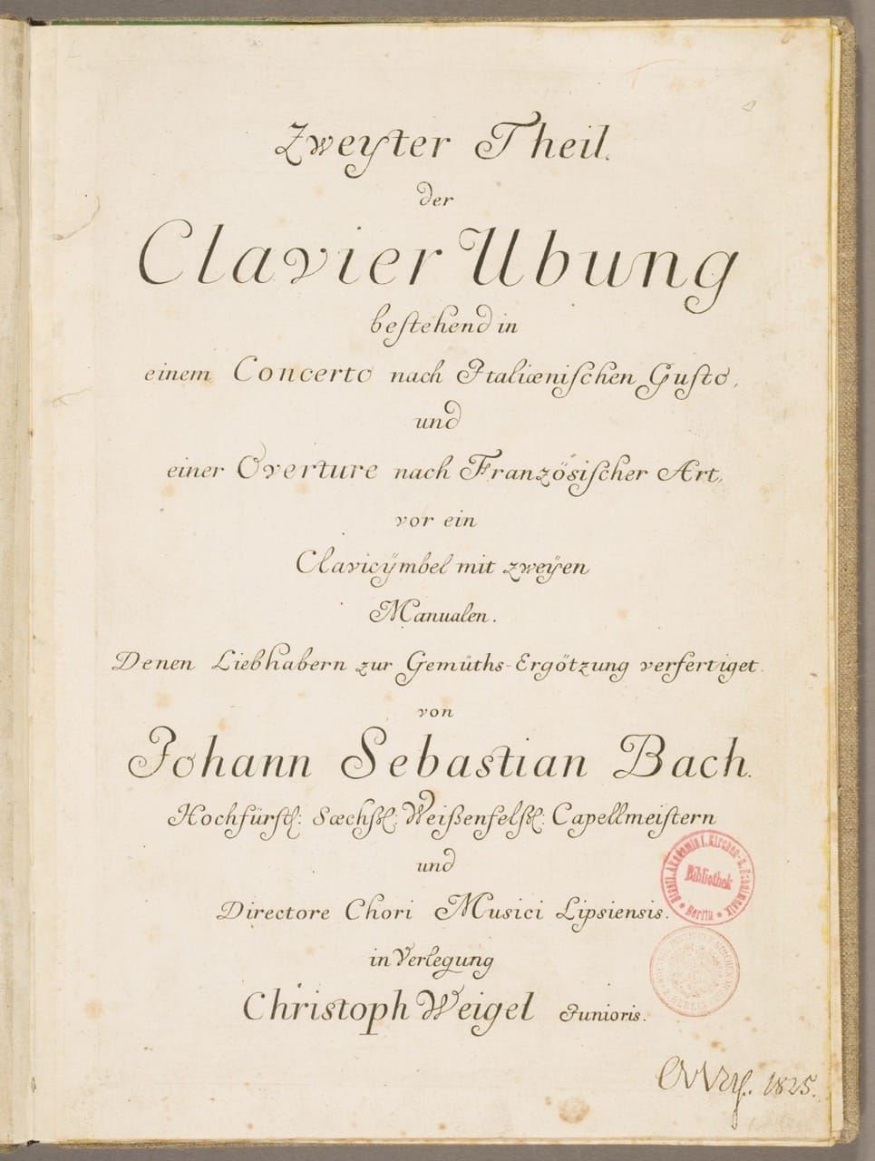Frontespizio II Parte del Clavier-Übung (1735)