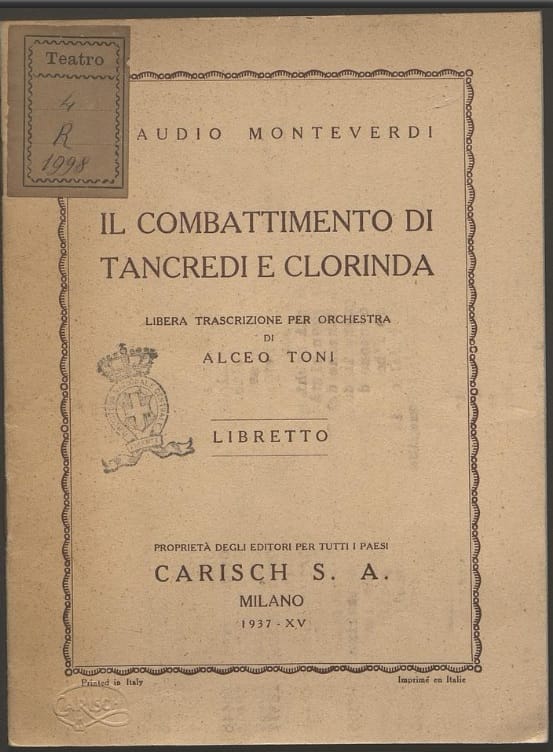 Combattimento di Tancredi e Clorinda 1937